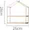 NEX™ Gold 2-Tier Iron House Floating Wall Shelf